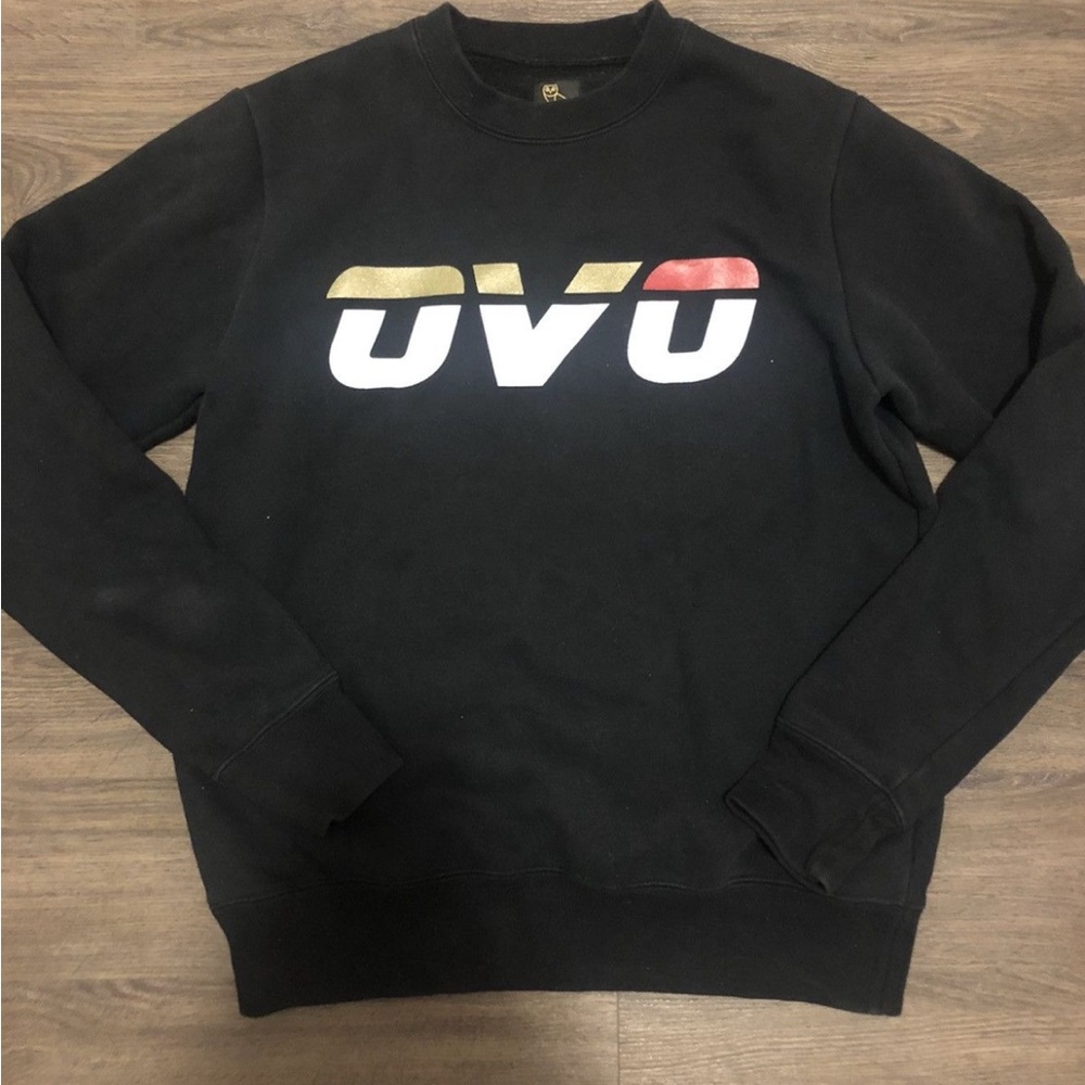 Drake October’s Very Own OVO Black Crewneck Sweater